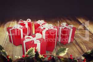 A selection of Christmas gifts with ribbons