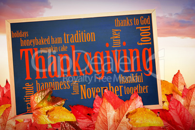 Composite image of thanksgiving words