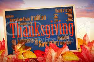 Composite image of thanksgiving words