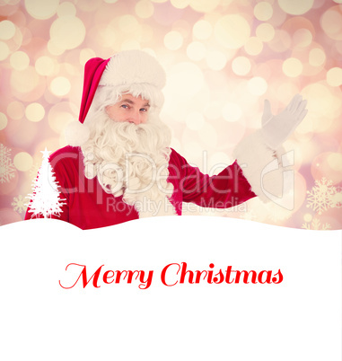 Composite image of portrait of santa claus showing