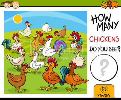 counting task with chickens cartoon