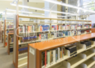 Blurry Library Aisle Background