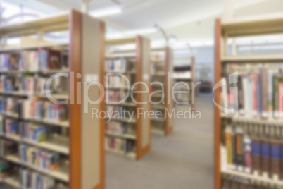 Blurry Library Aisle Background