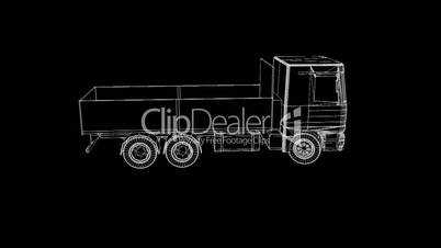 Wireframe Truck in Motion