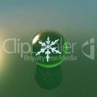 Christmas Snowflakes crystal ball green