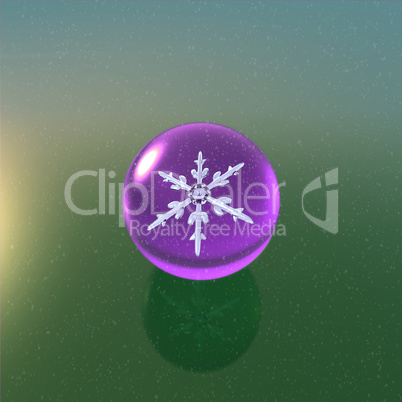 Christmas Snowflakes crystal ball purple