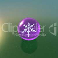 Christmas Snowflakes crystal ball purple