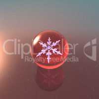 Christmas Snowflakes crystal ball red
