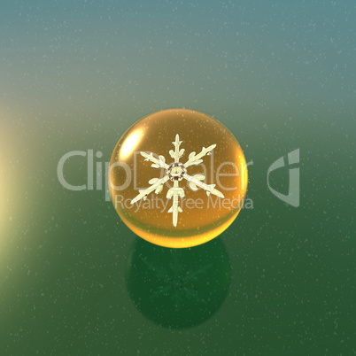 Christmas Snowflakes crystal ball yellow