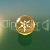 Christmas Snowflakes crystal ball yellow