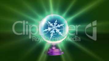 crystal ball Christmas Snowflakes green