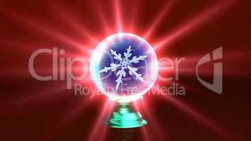 crystal ball Christmas Snowflakes red
