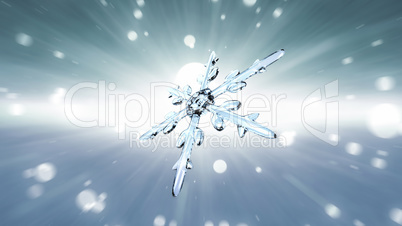 bokeh Christmas Snowflake white background