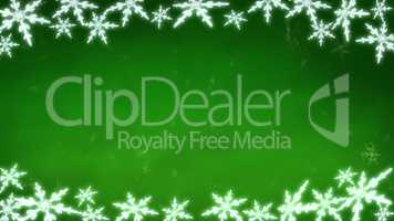 board of Snowflakes background green