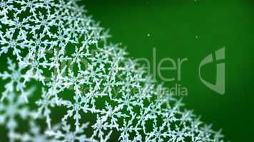 snowflakes array tracking background green