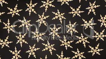 snowflakes background rotation gold dark