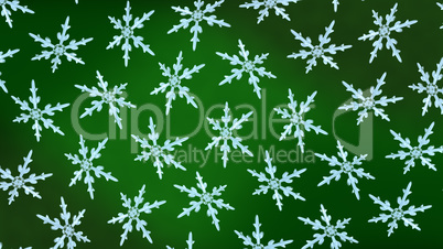 snowflakes background rotation green