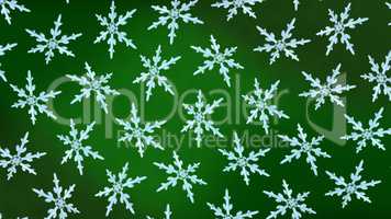 snowflakes background rotation green