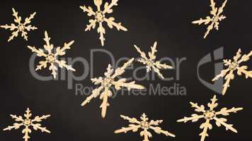snowflakes Christmas background gold dark