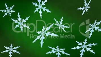snowflakes Christmas background green