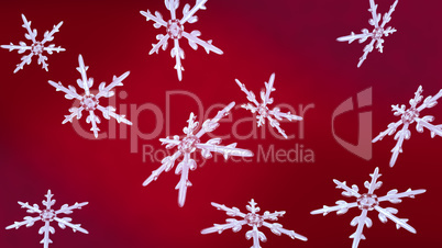 snowflakes Christmas background red