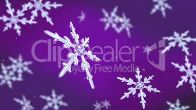 snowflakes focusing background purple