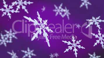 snowflakes focusing background purple