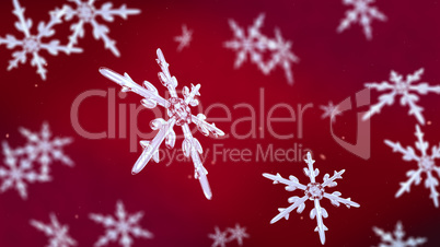 snowflakes focusing background red