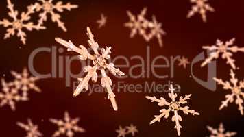 snowflakes focusing background rose gold