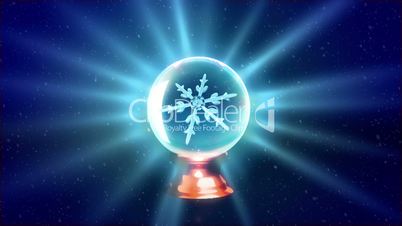 Christmas Snowflakes crystal ball blue