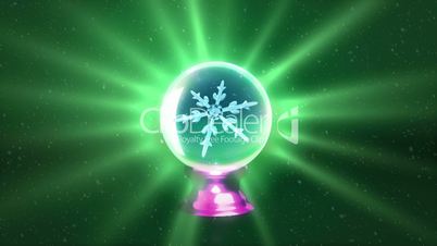 Christmas Snowflakes crystal ball green