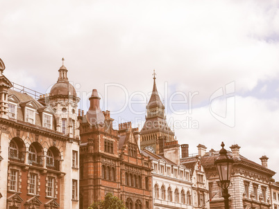 Retro looking Big Ben in London