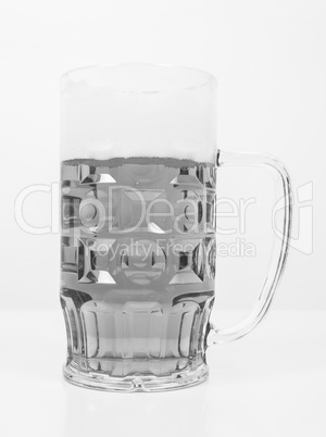 Black and white Lager beer glass