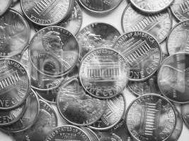 Black and white Dollar coins background