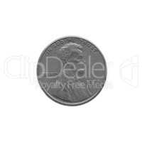 Black and white Coin isolated