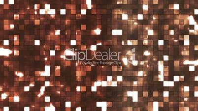 Broadcast Twinkling Firey Light Squares, Brown Orange, Abstract, Loopable, HD