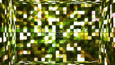 Broadcast Twinkling Hi-Tech Squares Room, Green, Abstract, Loopable, HD