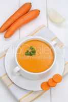 Karottensuppe Karotten Möhren Suppe in Suppentasse