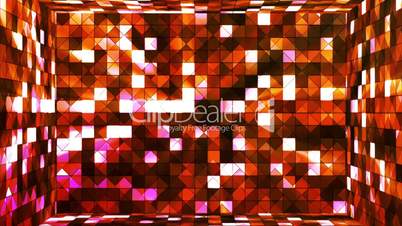 Broadcast Twinkling Hi-Tech Squares Room, Orange Magenta, Abstract, Loopable, HD