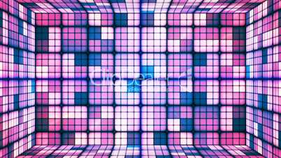 Broadcast Twinkling Hi-Tech Cubes Room, Blue Magenta, Abstract, Loopable, HD