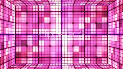 Broadcast Twinkling Hi-Tech Cubes Room, Magenta Pink, Abstract, Loopable, HD