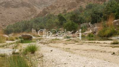 Dried-out riverbed at Wadi Shab in oman
