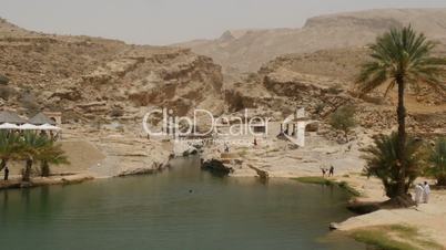 Scenic canyon Wadi Bani Khalid in oman