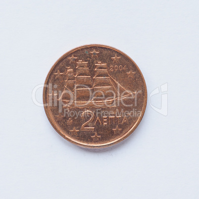 Greek 2 cent coin
