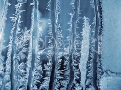 Ice pattern on winter window