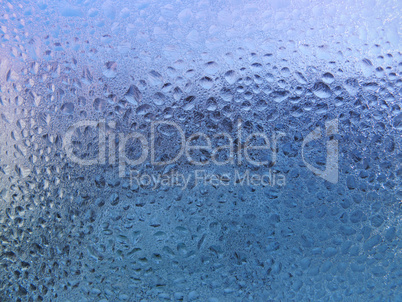 frosted water drops on glass