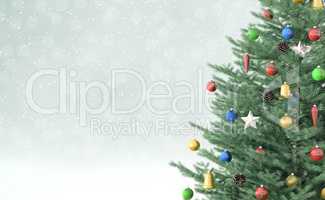 Background with christmas tree 3d rendering