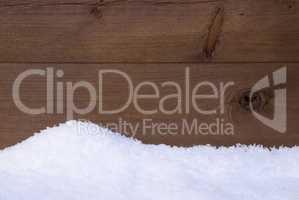 Brown Wooden Texture Or Background With White Snow