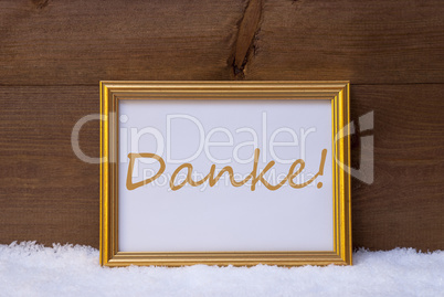 Frame With Text Danke Means Thank You On Snow