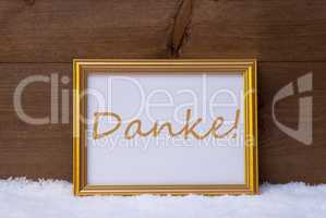 Frame With Text Danke Means Thank You On Snow